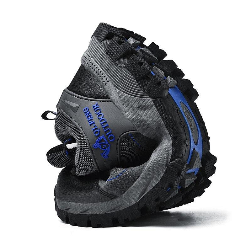 Popular Outdoor Casual Shoes Hiking Men High Quality Sneakers Mountain Climbing Work Footwear Hiking Shoes Low Cut Boots Leather Walking Shoes For Outdoor Training Casual Work Stevvex