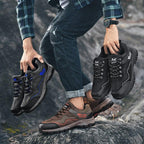 Popular Outdoor Casual Shoes Hiking Men High Quality Sneakers Mountain Climbing Work Footwear Hiking Shoes Low Cut Boots Leather Walking Shoes For Outdoor Training Casual Work Stevvex