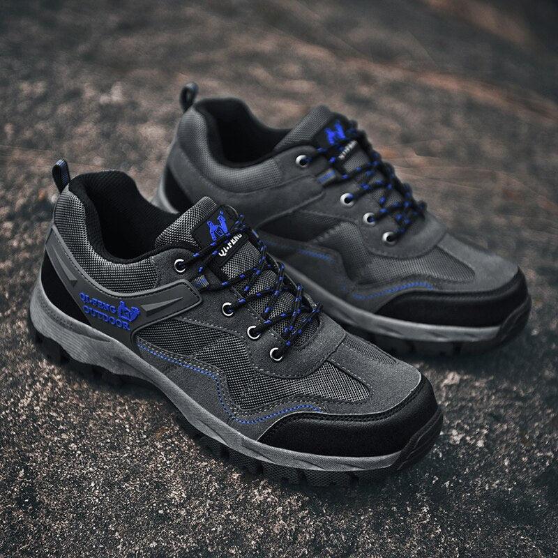 Popular Outdoor Casual Shoes Hiking Men High Quality Sneakers Mountain Climbing Work Footwear Hiking Shoes Low Cut Boots Leather Walking Shoes For Outdoor Training Casual Work Stevvex