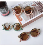 Popular Sunglasses For Children Boy/Girl New Elegant Leopard Double Color Cartoon Bear Shapes New Round Shape Sunglasses For Kids As Well As For Women And Men Stevvex