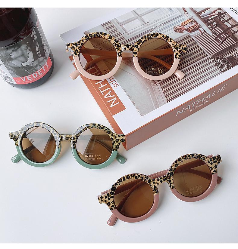 Popular Sunglasses For Children Boy/Girl New Elegant Leopard Double Color Cartoon Bear Shapes New Round Shape Sunglasses For Kids As Well As For Women And Men Stevvex