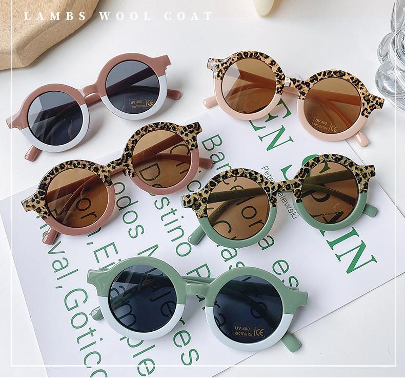 Popular Sunglasses For Children Boy/Girl New Elegant Leopard Double Color Cartoon Bear Shapes New Round Shape Sunglasses For Kids As Well As For Women And Men Stevvex