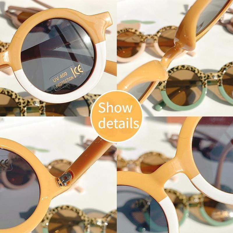Popular Sunglasses For Children Boy/Girl New Elegant Leopard Double Color Cartoon Bear Shapes New Round Shape Sunglasses For Kids As Well As For Women And Men Stevvex