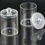 Portable 2pcs Cosmetics Storage Box Makeup Organizer Bathroom Jar Cotton Swab Cotton Pad Jewelry Round Plastic Box Storage Container Stevvex