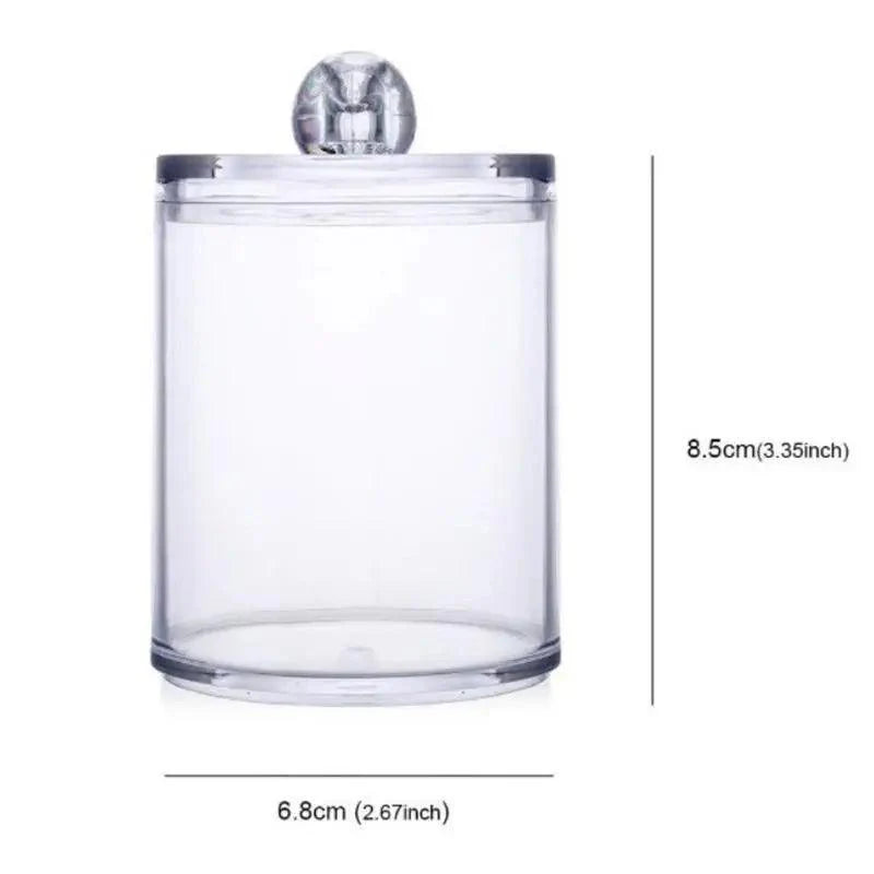 Portable 2pcs Cosmetics Storage Box Makeup Organizer Bathroom Jar Cotton Swab Cotton Pad Jewelry Round Plastic Box Storage Container Stevvex