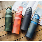 Portable 6 Colors Tritan Material Water Bottle With Straw Outdoor Sport Fitness Drinking Bottles Durable Plastic Bottle Stevvex
