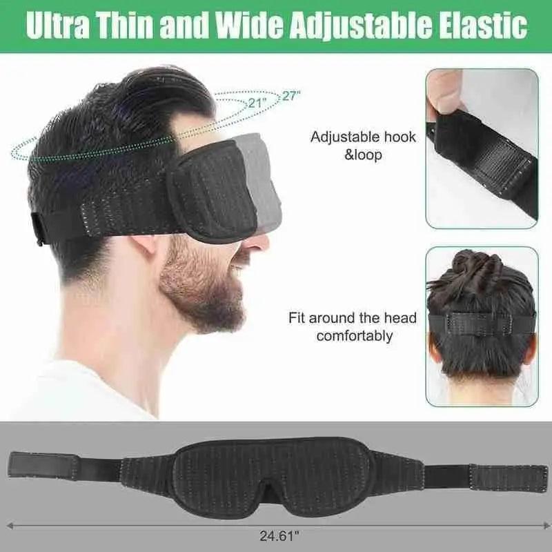 Portable Black Block Light Eye Soft Comfortable Eye Cover For Travel/Light Sleepers/Meditation Elastic Silk Sleep Eye Mask Adjustable Eye Patch Stevvex