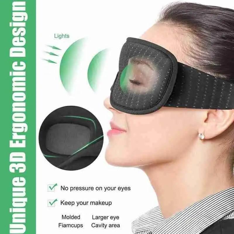 Portable Black Block Light Eye Soft Comfortable Eye Cover For Travel/Light Sleepers/Meditation Elastic Silk Sleep Eye Mask Adjustable Eye Patch Stevvex