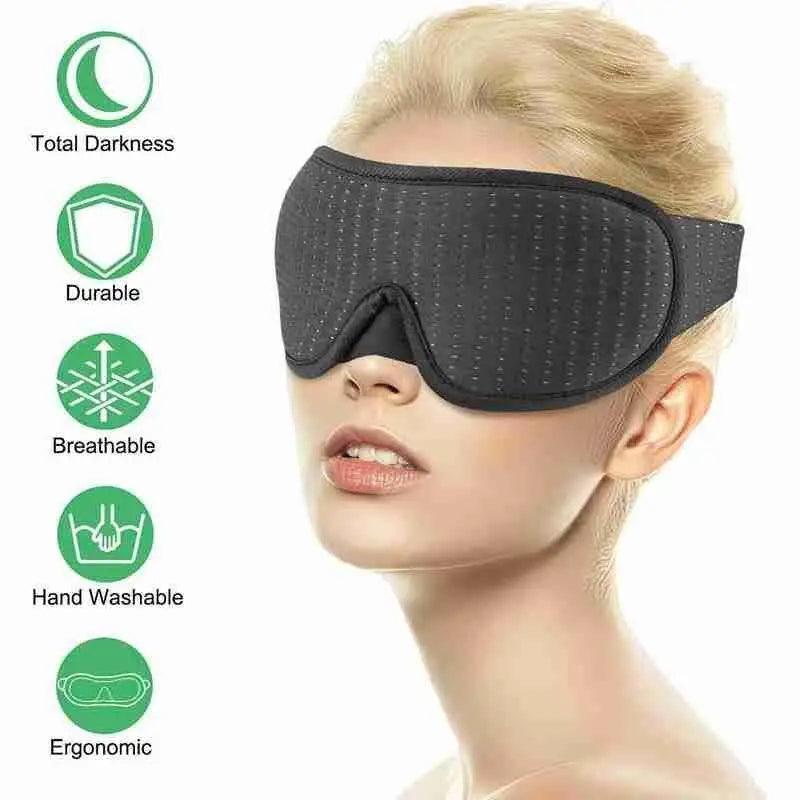 Portable Black Block Light Eye Soft Comfortable Eye Cover For Travel/Light Sleepers/Meditation Elastic Silk Sleep Eye Mask Adjustable Eye Patch Stevvex