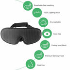 Portable Black Block Light Eye Soft Comfortable Eye Cover For Travel/Light Sleepers/Meditation Elastic Silk Sleep Eye Mask Adjustable Eye Patch Stevvex