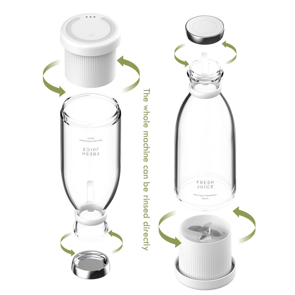 Portable Blender Juicer Bottle Mixer Electric Wireless Charge Mini Fruit Mixers Juicer Cup Blender Milkshake Juice Maker Machine Portable Mini Blender with Wireless Charging for Home, Office & Outdoor Juicer Stevvex
