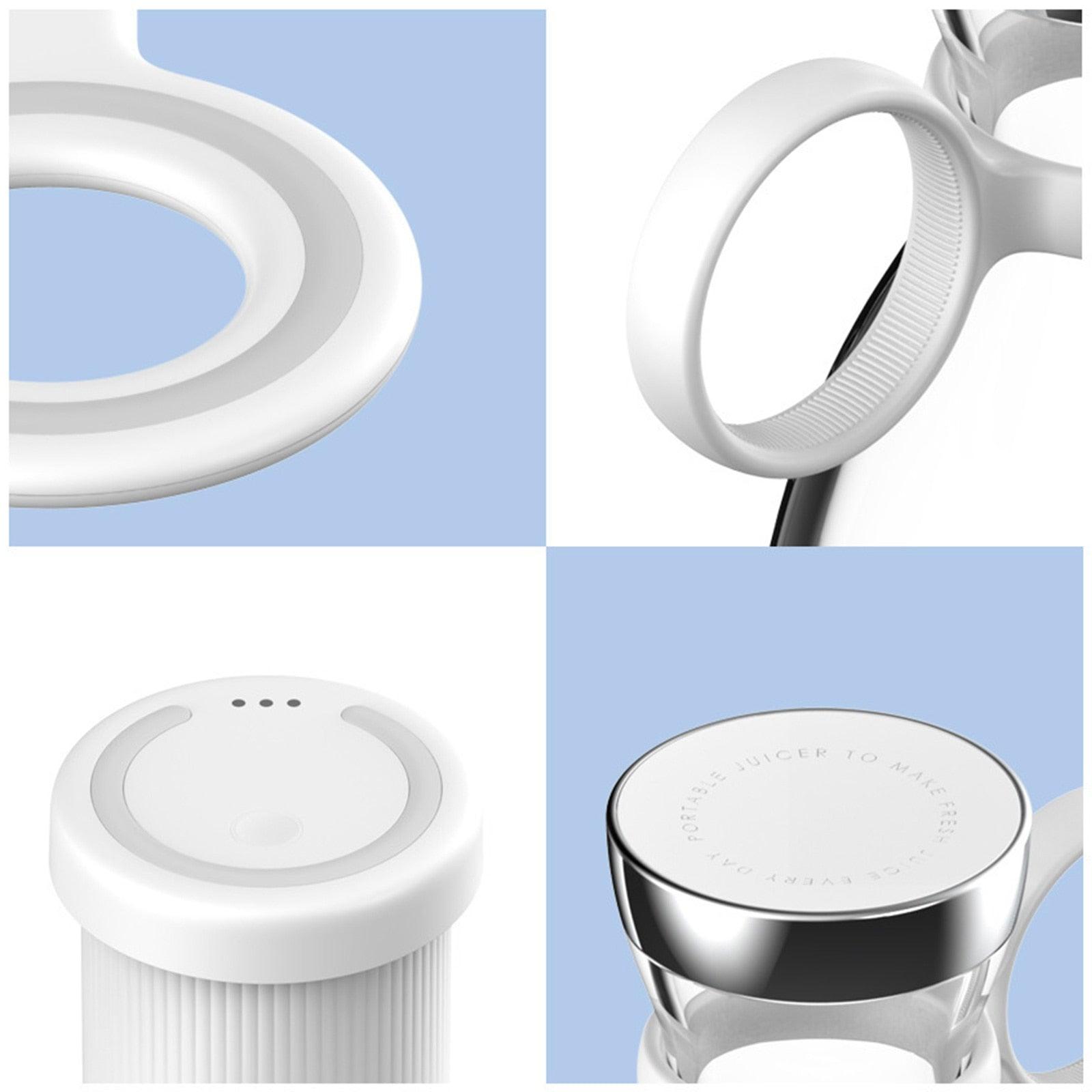 Portable Blender Juicer Bottle Mixer Electric Wireless Charge Mini Fruit Mixers Juicer Cup Blender Milkshake Juice Maker Machine Portable Mini Blender with Wireless Charging for Home, Office & Outdoor Juicer Stevvex