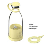 Portable Blender Juicer Bottle Mixer Electric Wireless Charge Mini Fruit Mixers Juicer Cup Blender Milkshake Juice Maker Machine Portable Mini Blender with Wireless Charging for Home, Office & Outdoor Juicer Stevvex