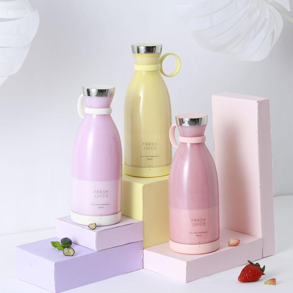 Portable Blender Juicer Bottle Mixer Electric Wireless Charge Mini Fruit Mixers Juicer Cup Blender Milkshake Juice Maker Machine Portable Mini Blender with Wireless Charging for Home, Office & Outdoor Juicer Stevvex
