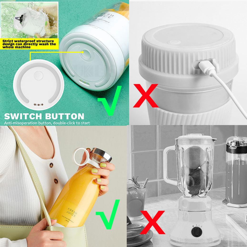Portable Blender Juicer Bottle Mixer Electric Wireless Charge Mini Fruit Mixers Juicer Cup Blender Milkshake Juice Maker Machine Portable Mini Blender with Wireless Charging for Home, Office & Outdoor Juicer Stevvex