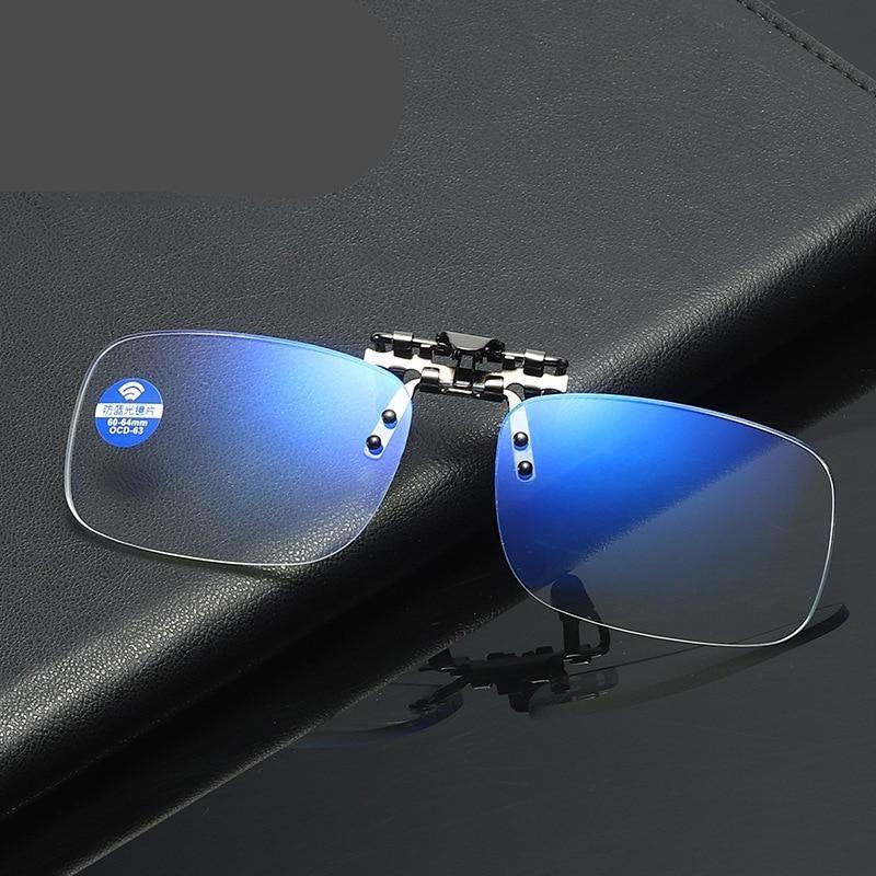 Portable Clip Reading Glasses For Women Anti Blue Light Blocking Presbyopic Eyeglasses For Men Computer Blue Light Blocking Reading Glasses Flexible Lightweight Anti Eyestrain Portable Readers Flip Clips Lens Magnifier +1.0 1.5 2.5 Stevvex