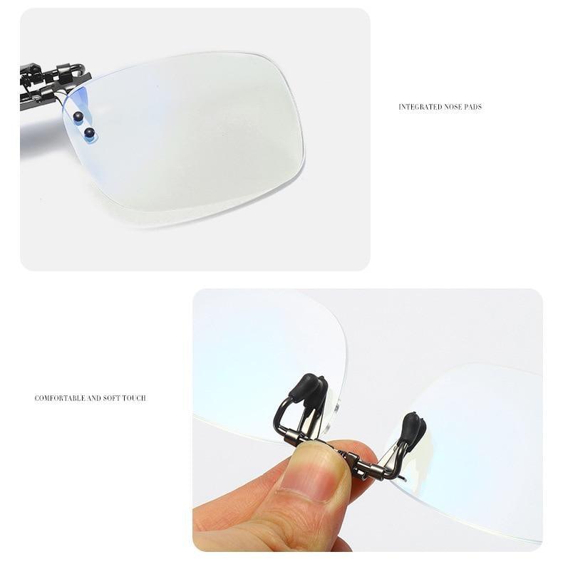 Portable Clip Reading Glasses For Women Anti Blue Light Blocking Presbyopic Eyeglasses For Men Computer Blue Light Blocking Reading Glasses Flexible Lightweight Anti Eyestrain Portable Readers Flip Clips Lens Magnifier +1.0 1.5 2.5 Stevvex