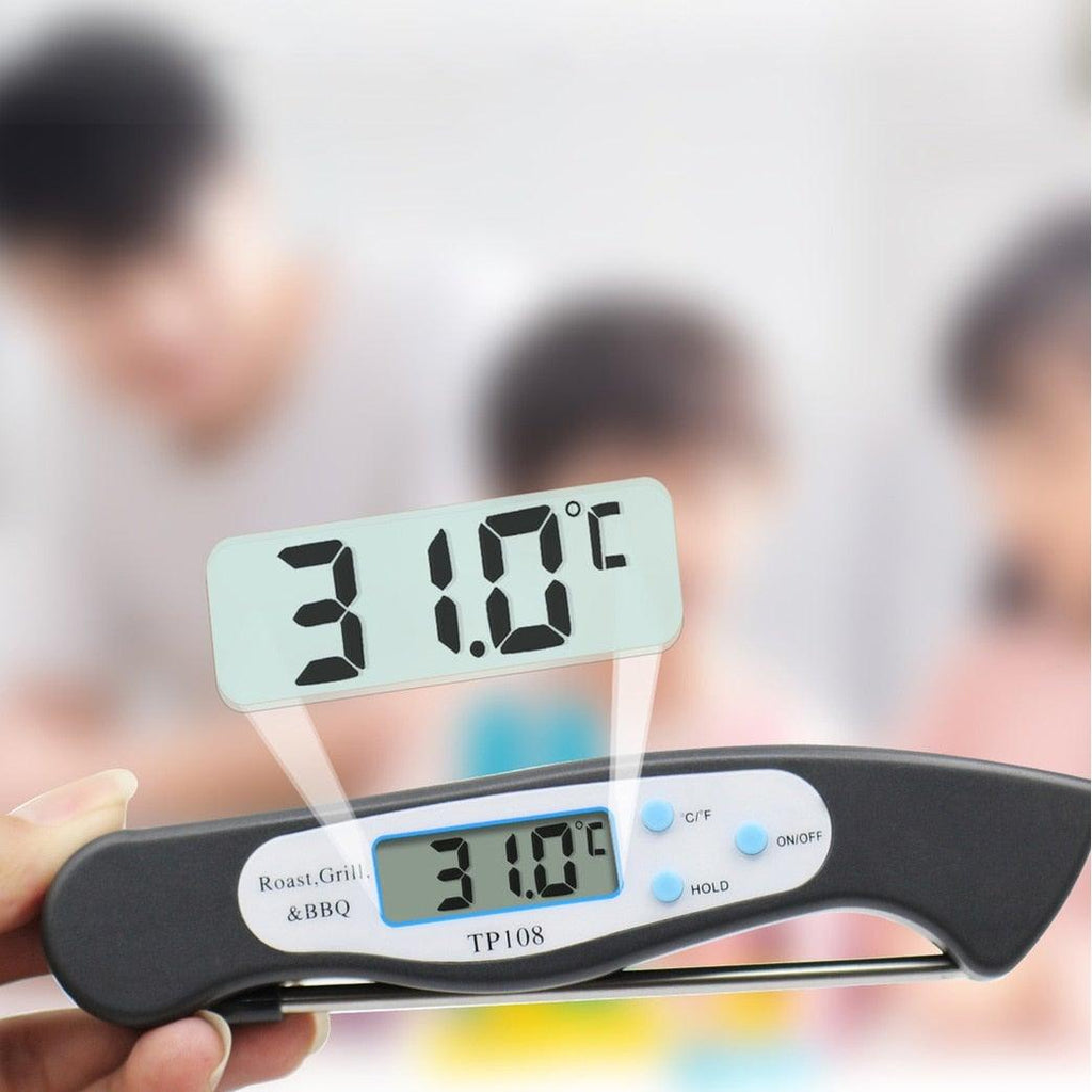 Portable Digital Kitchen Thermometer Food Cooking Meat Barbecue With Probe Food Thermometer Instant Read Meat Thermometer for Grill and Cooking Best Waterproof Ultra Fast Thermometer With Backlight & Calibration For Food Milk Water Cooking Kitchen Tools Stevvex