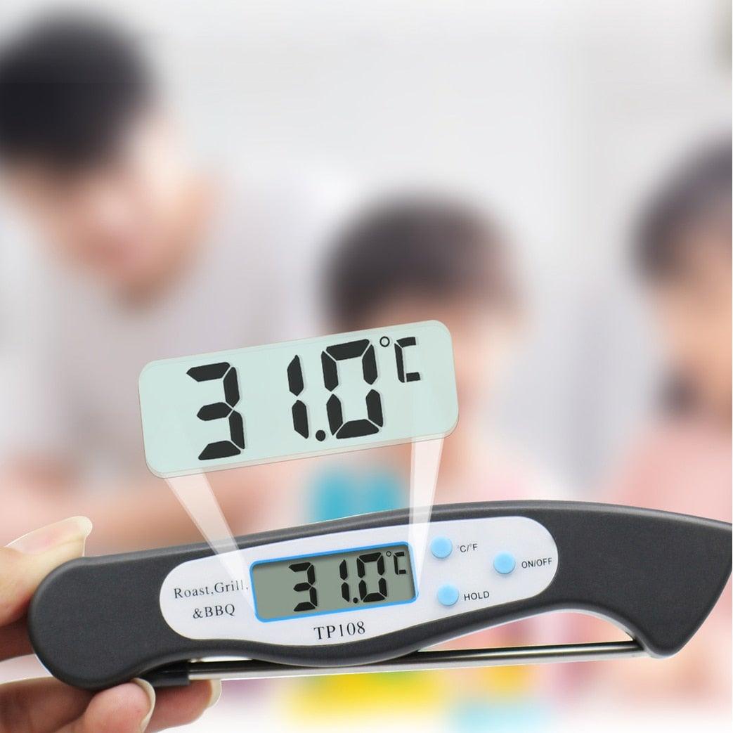 Portable Digital Kitchen Thermometer Food Cooking Meat Barbecue With Probe Food Thermometer Instant Read Meat Thermometer for Grill and Cooking Best Waterproof Ultra Fast Thermometer With Backlight & Calibration For Food Milk Water Cooking Kitchen Tools Stevvex