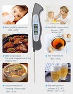 Portable Digital Kitchen Thermometer Food Cooking Meat Barbecue With Probe Food Thermometer Instant Read Meat Thermometer for Grill and Cooking Best Waterproof Ultra Fast Thermometer With Backlight & Calibration For Food Milk Water Cooking Kitchen Tools Stevvex