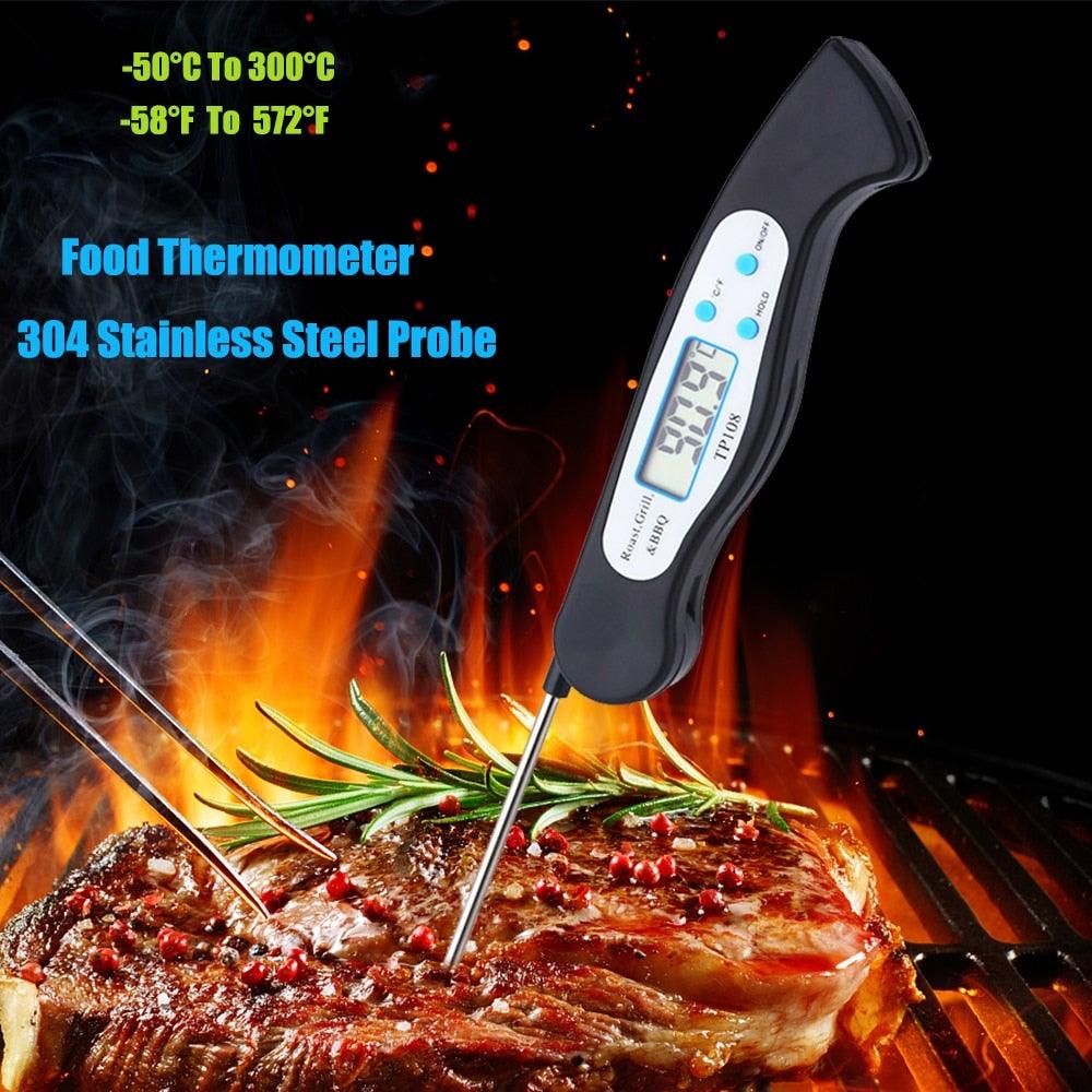Portable Digital Kitchen Thermometer Food Cooking Meat Barbecue With Probe Food Thermometer Instant Read Meat Thermometer for Grill and Cooking Best Waterproof Ultra Fast Thermometer With Backlight & Calibration For Food Milk Water Cooking Kitchen Tools Stevvex