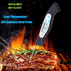 Portable Digital Kitchen Thermometer Food Cooking Meat Barbecue With Probe Food Thermometer Instant Read Meat Thermometer for Grill and Cooking Best Waterproof Ultra Fast Thermometer With Backlight & Calibration For Food Milk Water Cooking Kitchen Tools Stevvex
