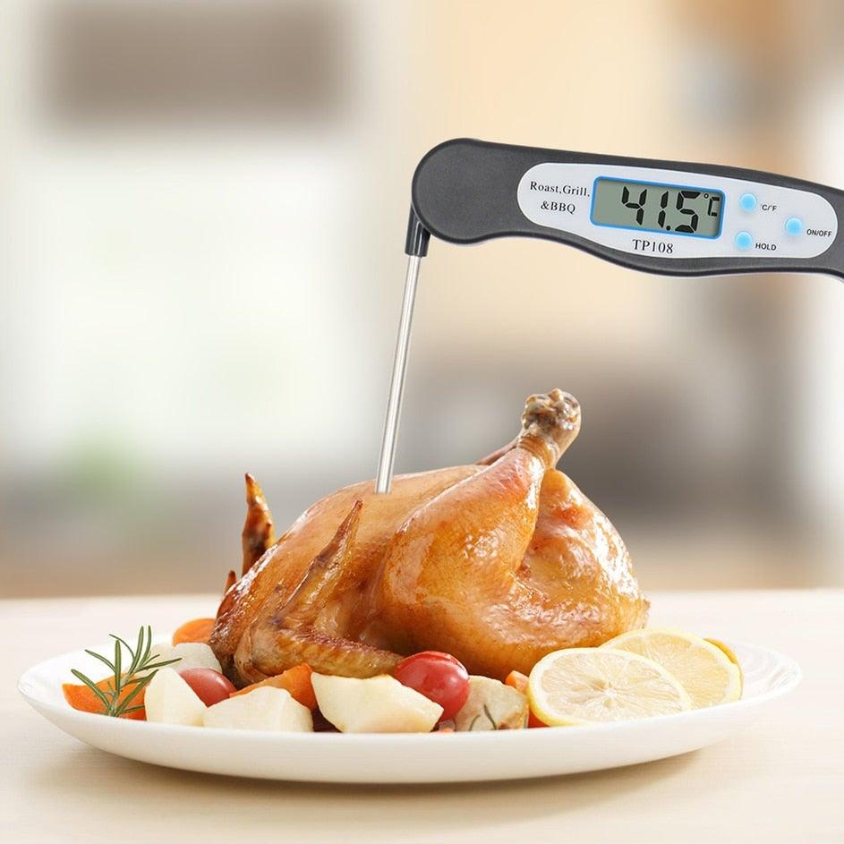 Portable Digital Kitchen Thermometer Food Cooking Meat Barbecue With Probe Food Thermometer Instant Read Meat Thermometer for Grill and Cooking Best Waterproof Ultra Fast Thermometer With Backlight & Calibration For Food Milk Water Cooking Kitchen Tools Stevvex