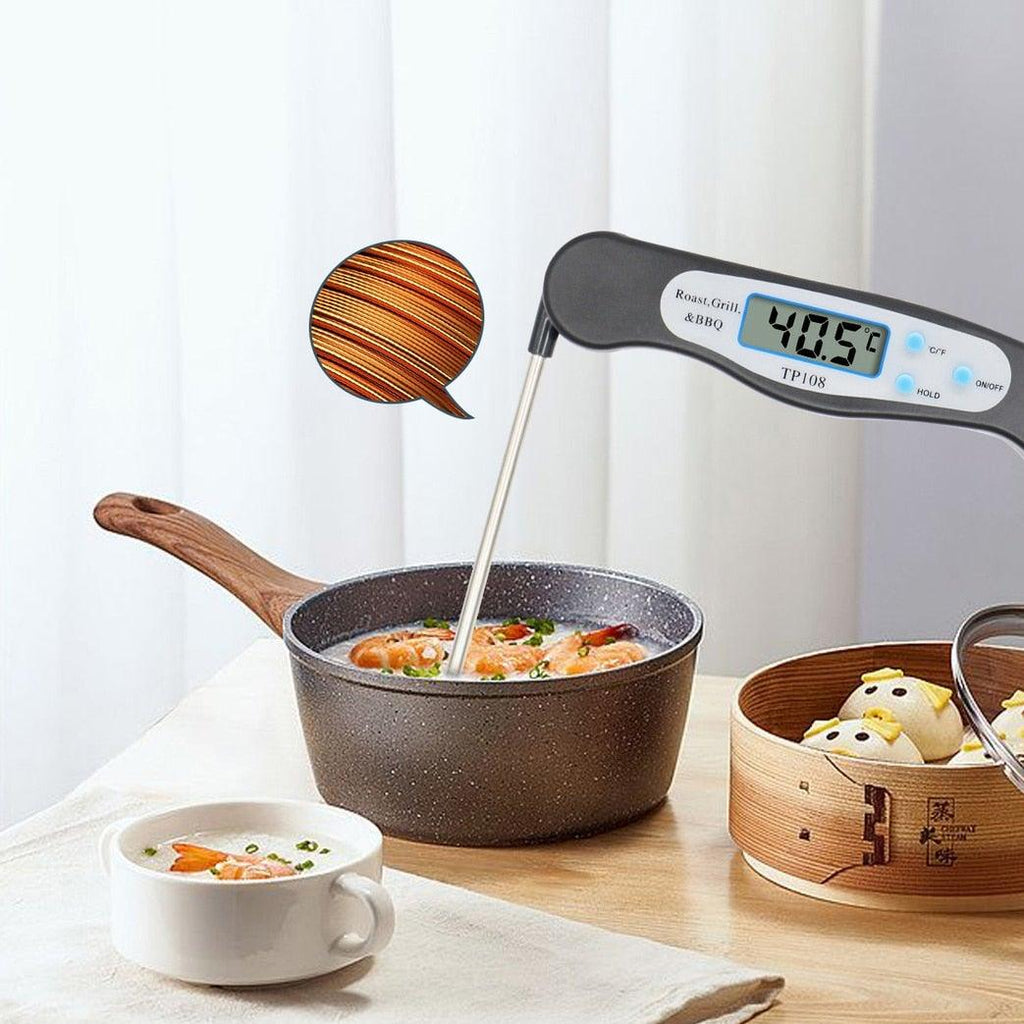 Portable Digital Kitchen Thermometer Food Cooking Meat Barbecue With Probe Food Thermometer Instant Read Meat Thermometer for Grill and Cooking Best Waterproof Ultra Fast Thermometer With Backlight & Calibration For Food Milk Water Cooking Kitchen Tools Stevvex