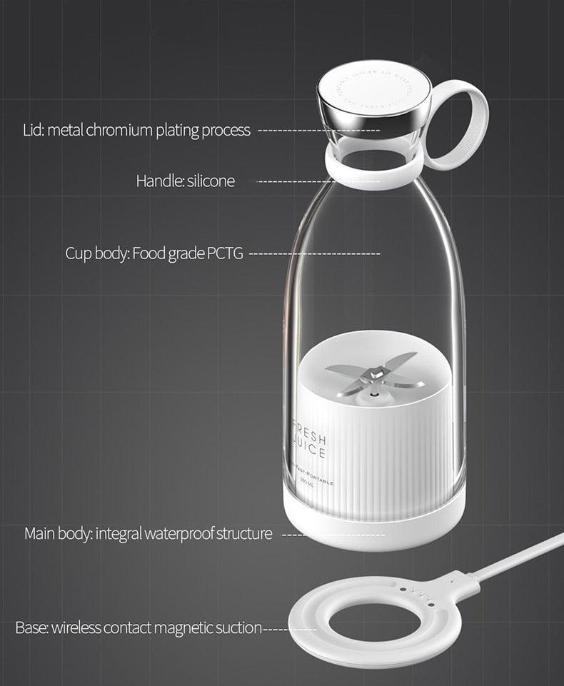 Portable Electric Juicer Blender Usb Mini Fruit Mixers Juicers Fruit Extractors Food Milkshake Multifunction Juice Maker Machine Personal Size Small Blender for Shakes Juice & Smoothies Mini Blender Stevvex