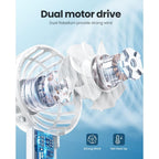 Portable Fan Mini Handheld Fan USB Rechargeable 3 Speed Personal Handheld Small Pocket Fan with Base for Indoor Outdoor Handheld Fan Mini Portable Fan Rechargeable Battery Fan Cute Design 3 Speed Dual Motors Personal Small Desk Fan with Base