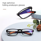 Portable Folding Reading Glasses Anti Blue Light Computer Gaming Eyeglasses Eye Protection Eyewear Men Eyeglasses Women Unisex Eyeglasses Decoration Eyewear Blue Light Blocking Glasses Thick Round Rim Frame Eyeglasses Stevvex