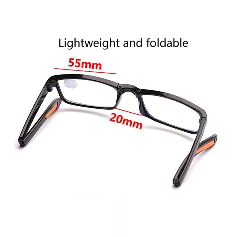Portable Folding Reading Glasses Anti Blue Light Computer Gaming Eyeglasses Eye Protection Eyewear Men Eyeglasses Women Unisex Eyeglasses Decoration Eyewear Blue Light Blocking Glasses Thick Round Rim Frame Eyeglasses Stevvex