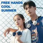Portable Hanging Neck Fan 3-Speed Adjustable Twin Turbo USB Charge Folding Storage Silent Fans Cool Summer Work Sports Equipment Neck Hanging Cooling Fan USB Rechargeable 3 Speed Portable Bladeless Cooler Fan Stevvex
