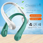 Portable Headphone Design Mini Neck Fan 3 Speeds Hands Free Bladeless Fan Neck Fan Portable Bladeless Fan 5000mAh Battery Rechargeable Personal Fan 3 Speed Adjustable Hands Free Wearable Fan for Travel Stevvex