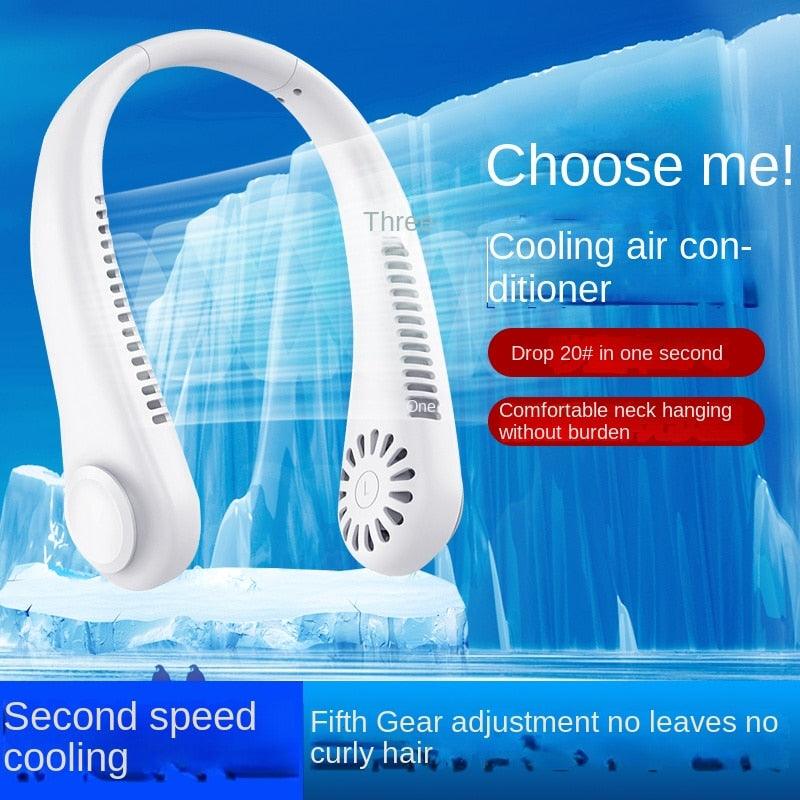 Portable Headphone Design Mini Neck Fan 3 Speeds Hands Free Bladeless Fan Neck Fan Portable Bladeless Fan 5000mAh Battery Rechargeable Personal Fan 3 Speed Adjustable Hands Free Wearable Fan for Travel Stevvex