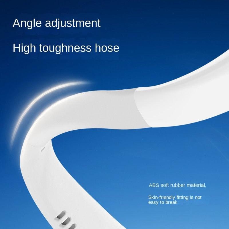 Portable Headphone Design Mini Neck Fan 3 Speeds Hands Free Bladeless Fan Neck Fan Portable Bladeless Fan 5000mAh Battery Rechargeable Personal Fan 3 Speed Adjustable Hands Free Wearable Fan for Travel Stevvex