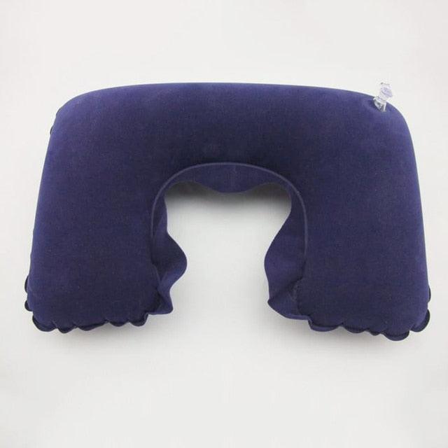Portable Inflatable U Shape Neck Comfortable Pillow Office Air Cushion Airplane Driving Nap Support Head Rest Travel Pillow Functional U-Shape Travel Pillow For Airplane Inflatable Neck Pillow Travel Accessories Comfortable Sleep Pillows Stevvex