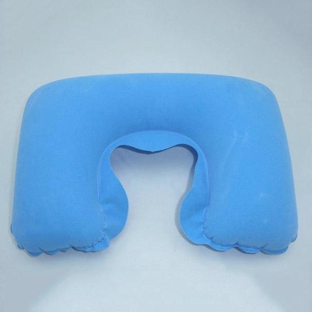Portable Inflatable U Shape Neck Comfortable Pillow Office Air Cushion Airplane Driving Nap Support Head Rest Travel Pillow Functional U-Shape Travel Pillow For Airplane Inflatable Neck Pillow Travel Accessories Comfortable Sleep Pillows Stevvex