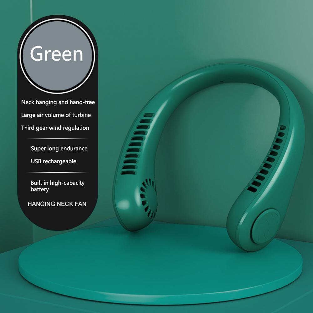 Portable Neck Fan USB Handheld Mute LED Digital Display Leafless Mini Electric Fan Colorful Atmosphere Lights 5th Gear For Rechargeable Personal Wearable Fan with Colorful Flashlight LED Digital Display And Low Noise Stevvex