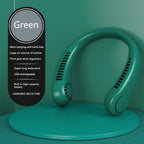 Portable Neck Fan USB Handheld Mute LED Digital Display Leafless Mini Electric Fan Colorful Atmosphere Lights 5th Gear For Rechargeable Personal Wearable Fan with Colorful Flashlight LED Digital Display And Low Noise Stevvex