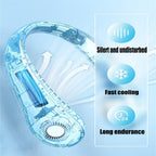 Portable Neck Fan USB Rechargeable 1200mAh Bladeless Fan Mini Electric Ventilator Silent Neckband Wearable Cooling for Sports Rechargeable Bladeless Headphone Design Neck Fans
