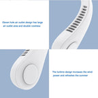 Portable Neck Fan USB Rechargeable 1200mAh Bladeless Fan Mini Electric Ventilator Silent Neckband Wearable Cooling for Sports Rechargeable Bladeless Headphone Design Neck Fans