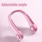 Portable Neck Fan USB Rechargeable Bladeless Fan Mini Electric Ventilator Silent Neckband Wearable Cooling for Sports Wearable Necklace Fan with 3 Speeds for Home Office Travel Outdoor Sports Stevvex