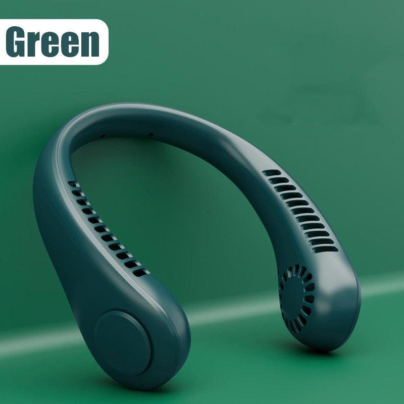 Portable Neck Fan USB Rechargeable Bladeless Fan Mini Electric Ventilator Silent Neckband Wearable Cooling for Sports Wearable Necklace Fan with 3 Speeds for Home Office Travel Outdoor Sports Stevvex