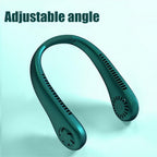 Portable Neck Fan USB Rechargeable Bladeless Fan Mini Electric Ventilator Silent Neckband Wearable Cooling for Sports Wearable Necklace Fan with 3 Speeds for Home Office Travel Outdoor Sports Stevvex