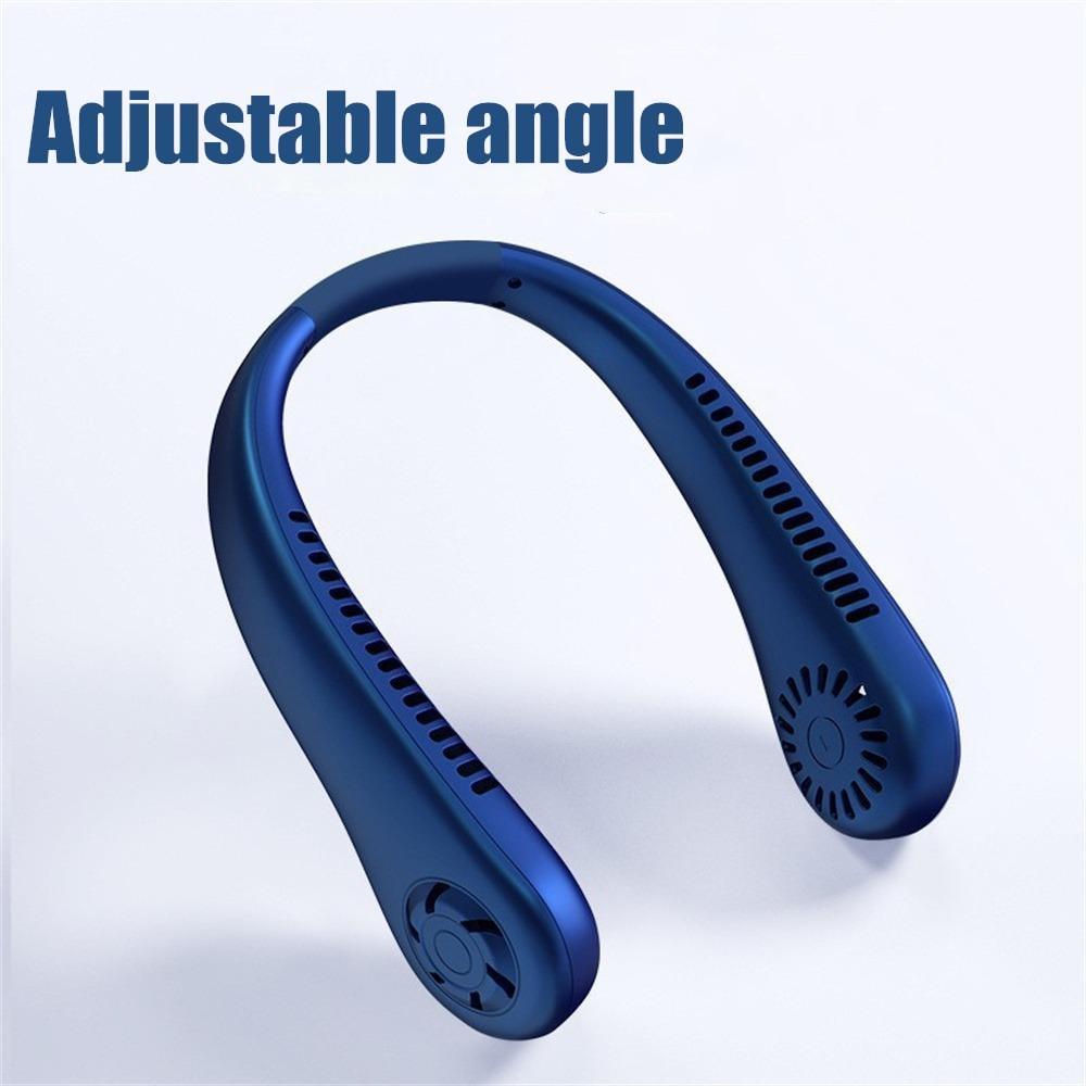 Portable Neck Fan USB Rechargeable Bladeless Fan Mini Electric Ventilator Silent Neckband Wearable Cooling for Sports Wearable Necklace Fan with 3 Speeds for Home Office Travel Outdoor Sports Stevvex