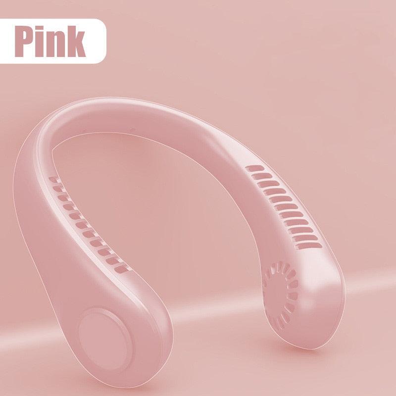 Portable Neck Fan USB Rechargeable Bladeless Fan Mini Electric Ventilator Silent Neckband Wearable Cooling for Sports Wearable Necklace Fan with 3 Speeds for Home Office Travel Outdoor Sports Stevvex