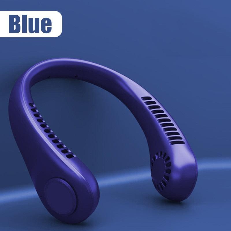 Portable Neck Fan USB Rechargeable Bladeless Fan Mini Electric Ventilator Silent Neckband Wearable Cooling for Sports Wearable Necklace Fan with 3 Speeds for Home Office Travel Outdoor Sports Stevvex
