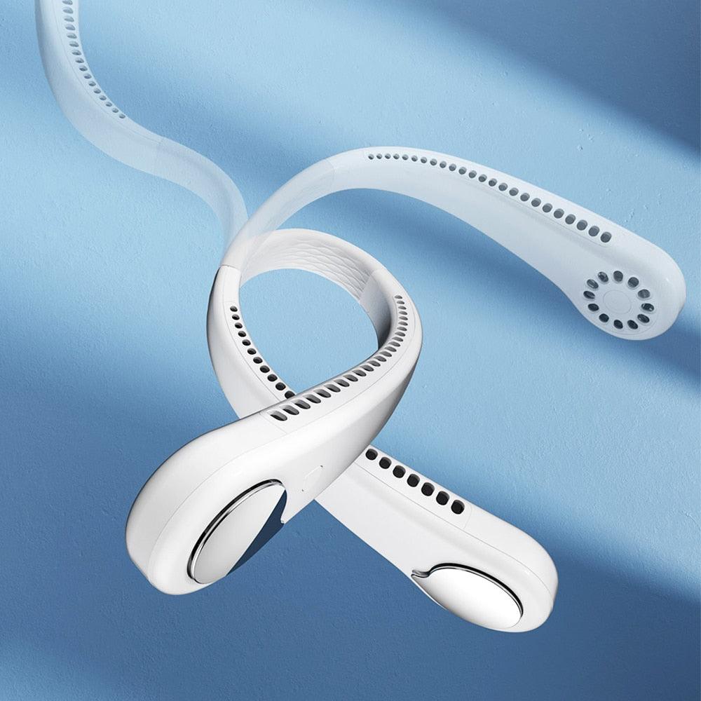 Portable Neck Fan USB Rechargeable Bladeless Mini Electric Fan Silent Neckband Wearable Cooling Fan for Sports Travel Portable Bladeless Rechargeable Electric Fan for Travel Stevvex