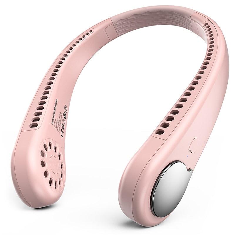 Portable Neck Fan USB Rechargeable Bladeless Mini Electric Fan Silent Neckband Wearable Cooling Fan for Sports Travel Portable Bladeless Rechargeable Electric Fan for Travel Stevvex
